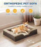 Large Orthopedic Dog Sofa – Supportive Foam Mattress with Egg Crate Design, Waterproof Lining & Washable Cover