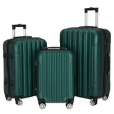 Vertical Pattern 3-in-1 Hard Shell Suitcase Set with Aluminum Alloy Handle & Spinner Wheels