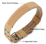 Wide Tactical Heavy-Duty Nylon Dog Collar – K9 Military-Grade Large Dog Collar with Metal Buckle & Adjustable Strap