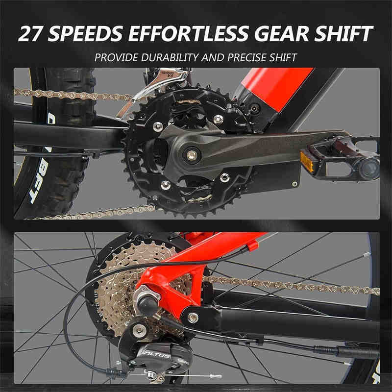 500W Electric Mountain Bike - 27.5" Hardtail eMTB with 48V Bafang Motor & 27-Speed Drivetrain