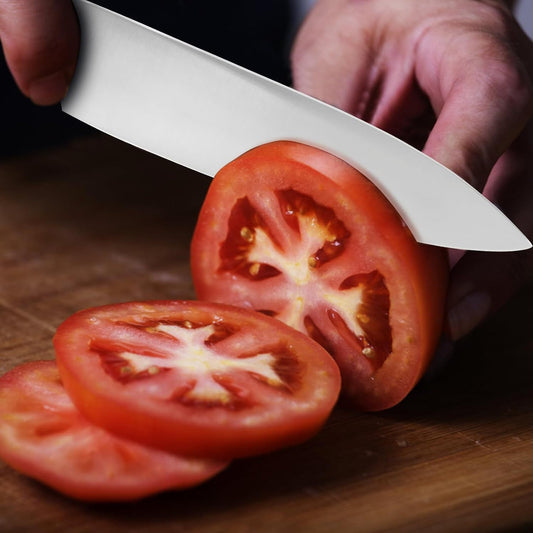 Professional 8″ Chef or 7″ Santoku Knife – High Carbon Steel, Full-Tang Design with Ergonomic Wood Handle