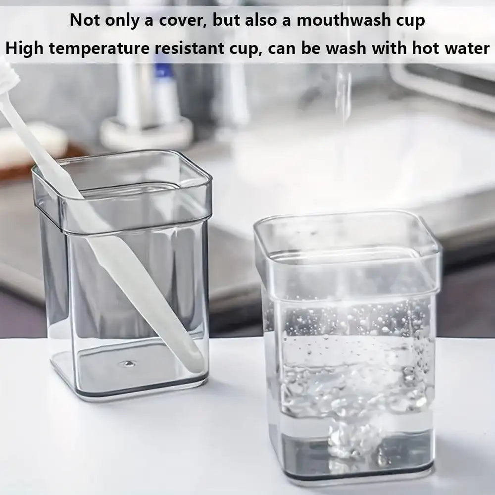 Toothbrush & Toothpaste Holder – 3-Slot Bathroom Organizer with Cup & Cover - PulinGO