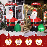6 Ft Lighted Christmas Inflatable Decoration – Inflatable Santa Claus with Large Gift Bag, Funny Blow-Up Yard Decor with Built-in LED Lights