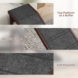 Pet Ramp for Dogs with Non-Slip Carpet & Top Platform – Pine Wood, 74" × 16" × 25"