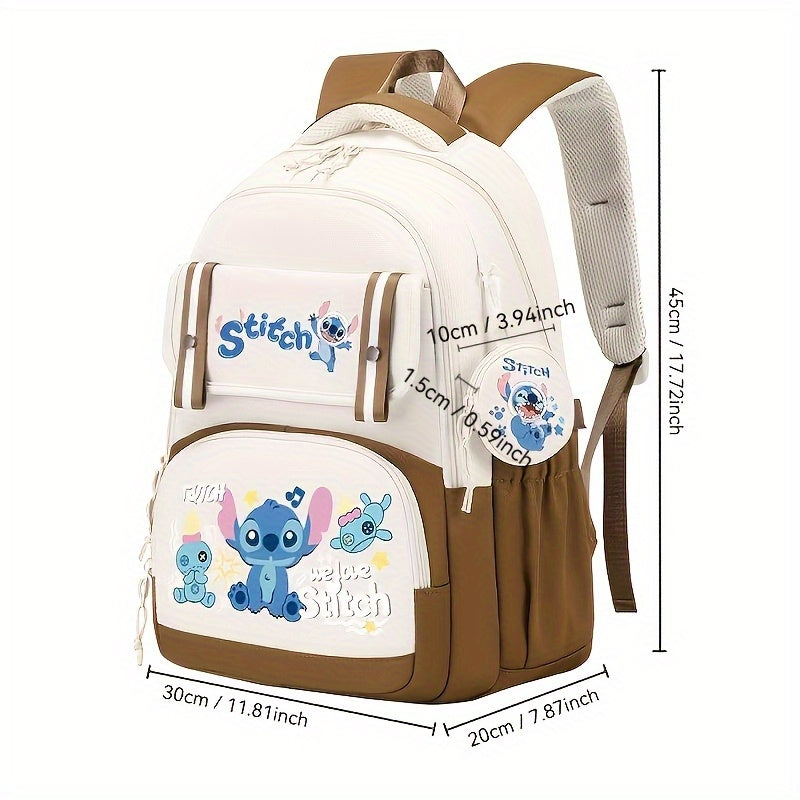 Disney Stitch Large-Capacity Laptop Backpack – Adjustable Straps, Travel & College Bag for Teens & Adults