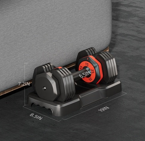 Adjustable Dumbbell Set 10-in-1 – Fast Adjust 55LB Free Weights with Turning Handle, Black Dumbbells for Men & Women Home Gym Workout
