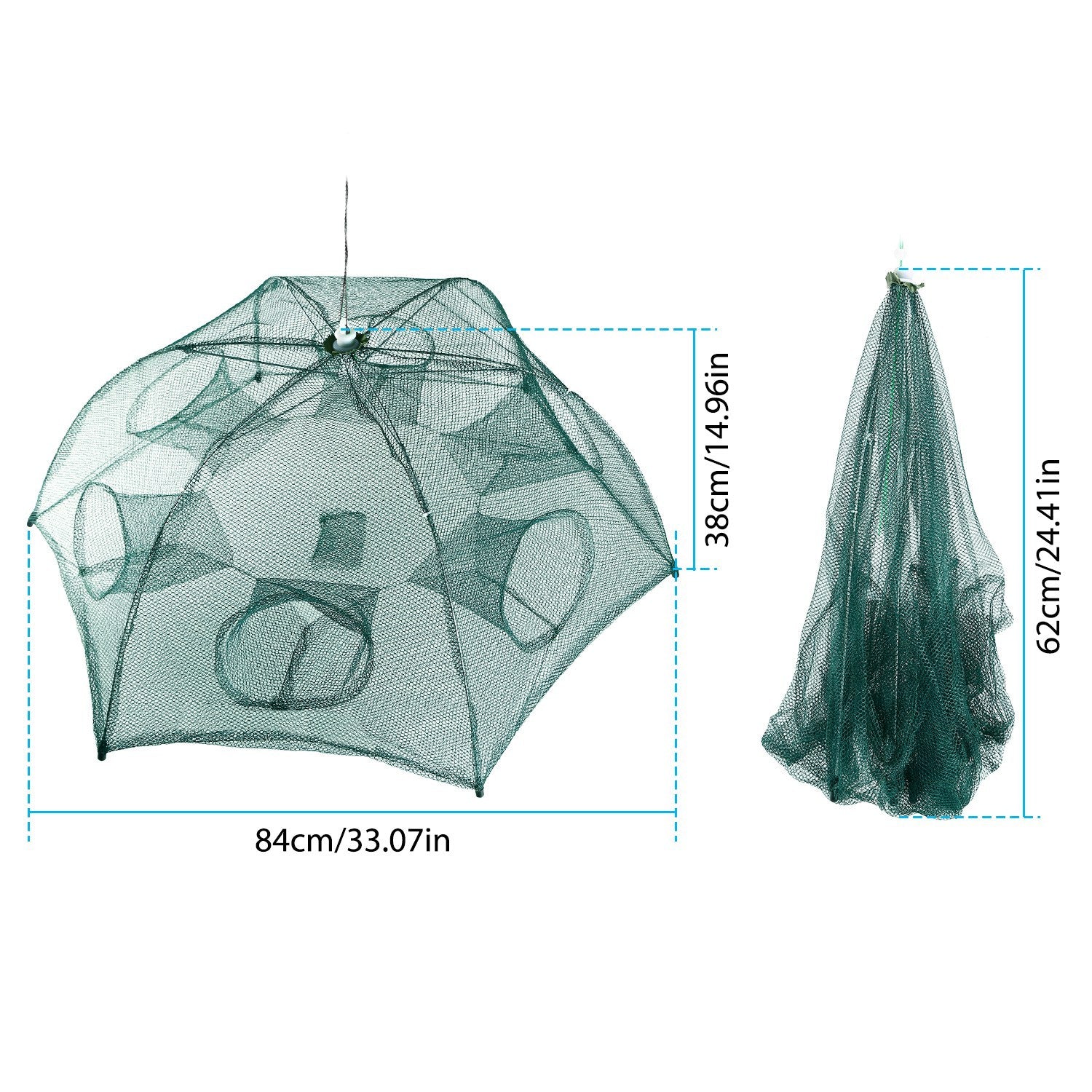 Foldable Fishing Bait Trap - 6-Hole Automatic Net for Shrimp, Crab, Minnow & Crawfish