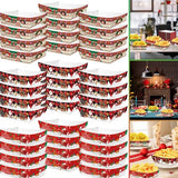 36 Pc Christmas Food Tray Set – Festive Paper Serving Trays (Multicolor)