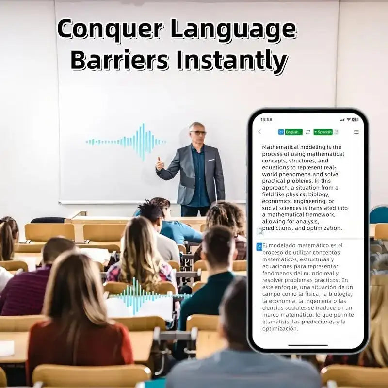 Real-Time Languages Smart AI Translation Earbuds - Translate In Real-Time, Providing Precise Simultaneous Interpretation to Eliminate Language Obstacles for Seamless Business Trips, Social Interactions, Education, Work, And C - PulinGO