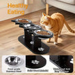 Anti-Vomiting Elevated Cat Bowls – Adjustable Stand with 3 Steel Dishes - PulinGO