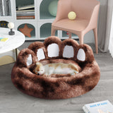 Cute Dog Bear Paw Shape Bed – Cozy Plush Pet Bed for Small & Medium Dogs & Indoor Cats, Soft & Warm Furniture Style Design