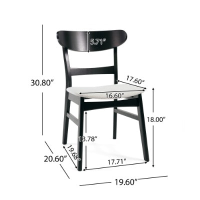 Dining Chair Set of 2 – Modern Upholstered Side Chairs with Solid Wood Legs & Padded Seat