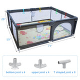 71" × 59" Baby Playard Cloth Playpen – Spacious Indoor/Outdoor Play Yard with Mesh Walls and Removable Enclosures