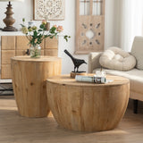 Vintage Industrial Nesting Coffee Table Set - Bucket Style Tables with Lift-Top Storage