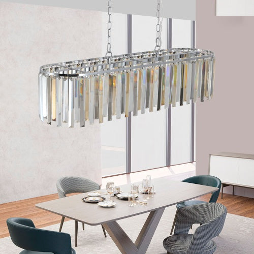 Luxury Oval Crystal Chandelier for Modern Dining & Living Spaces