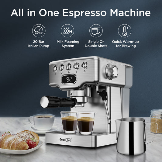 Professional 20-Bar Espresso Machine with Milk Frother
