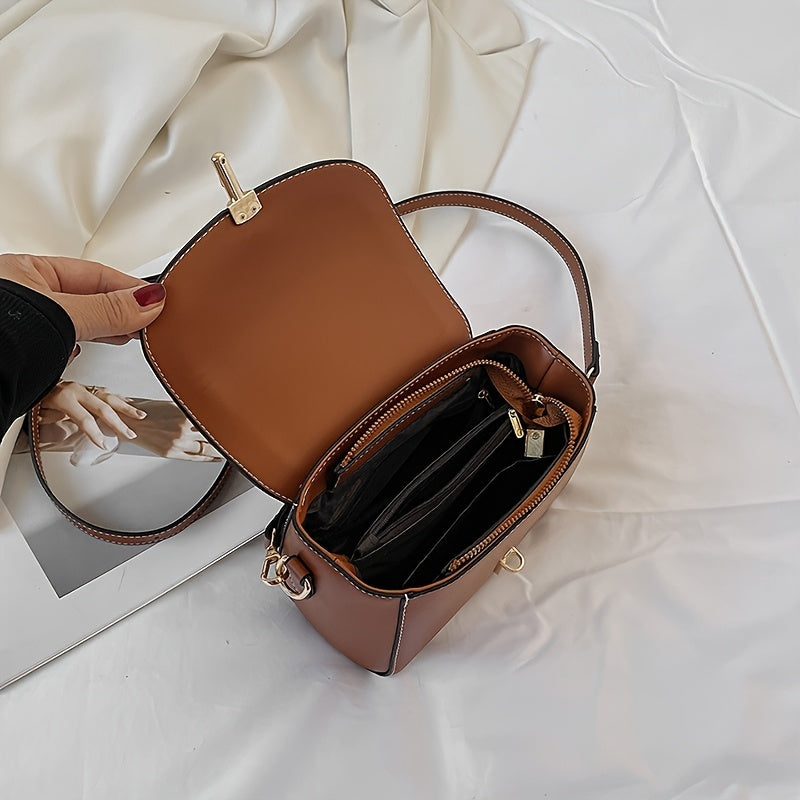 PU Leather Women’s Shoulder Bag 👜 Large Capacity Small Square Crossbody – Fashion & Commuter Tote