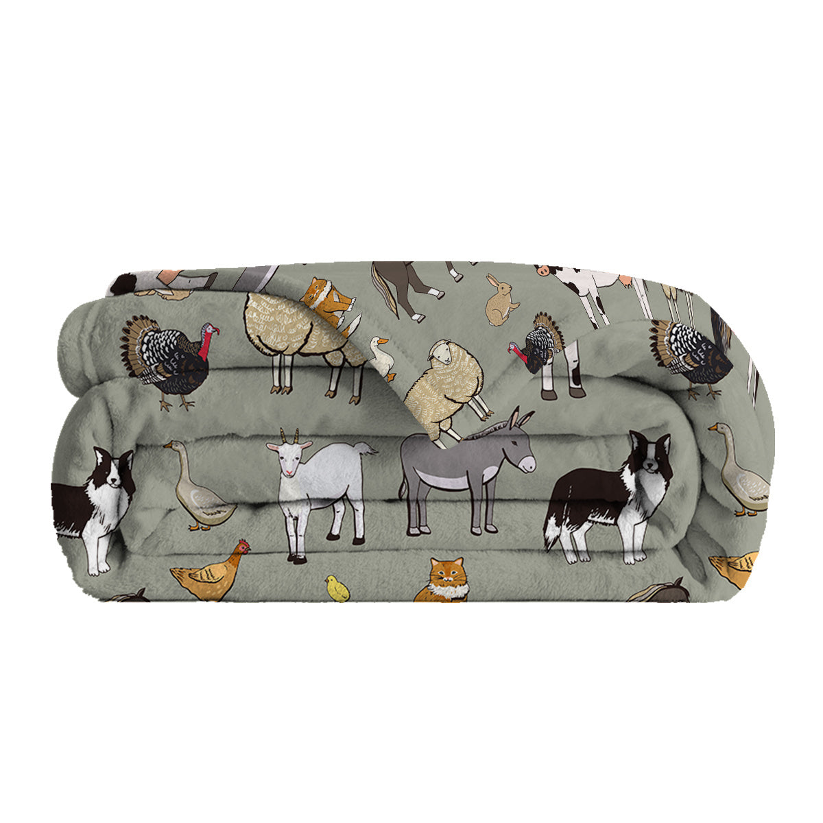 Various Animals Flannel Velvet Blanket – Soft Pig & Horse Print, Lightweight & Durable Throw for Home, Travel & Gift (75×100 cm · 130×150 cm · 150×200 cm)