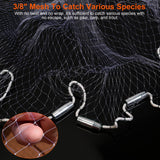Easy Throw Fishing Cast Net (6ft/8ft Radius) - Heavy-Duty Bait Trap Net with Chain Bottom