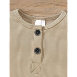 3-Pack Baby Rompers – Long Sleeve Ribbed Jumpsuit with Soft Cotton Fabric & Button-Front Design for Boys & Girls