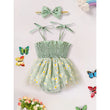 Newborn & Infant Baby Girl Summer Outfit 🌸 Floral Romper Dress with Bow Headband
