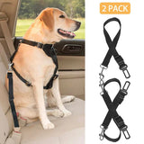 Pack of 2 Adjustable Pet Seat Belt Leash Straps – Safe Car Restraint for Dogs & Cats, No-Tangle Design
