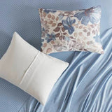 Floral Comforter Set with Bed Sheets – Queen Size, Blue Floral Design