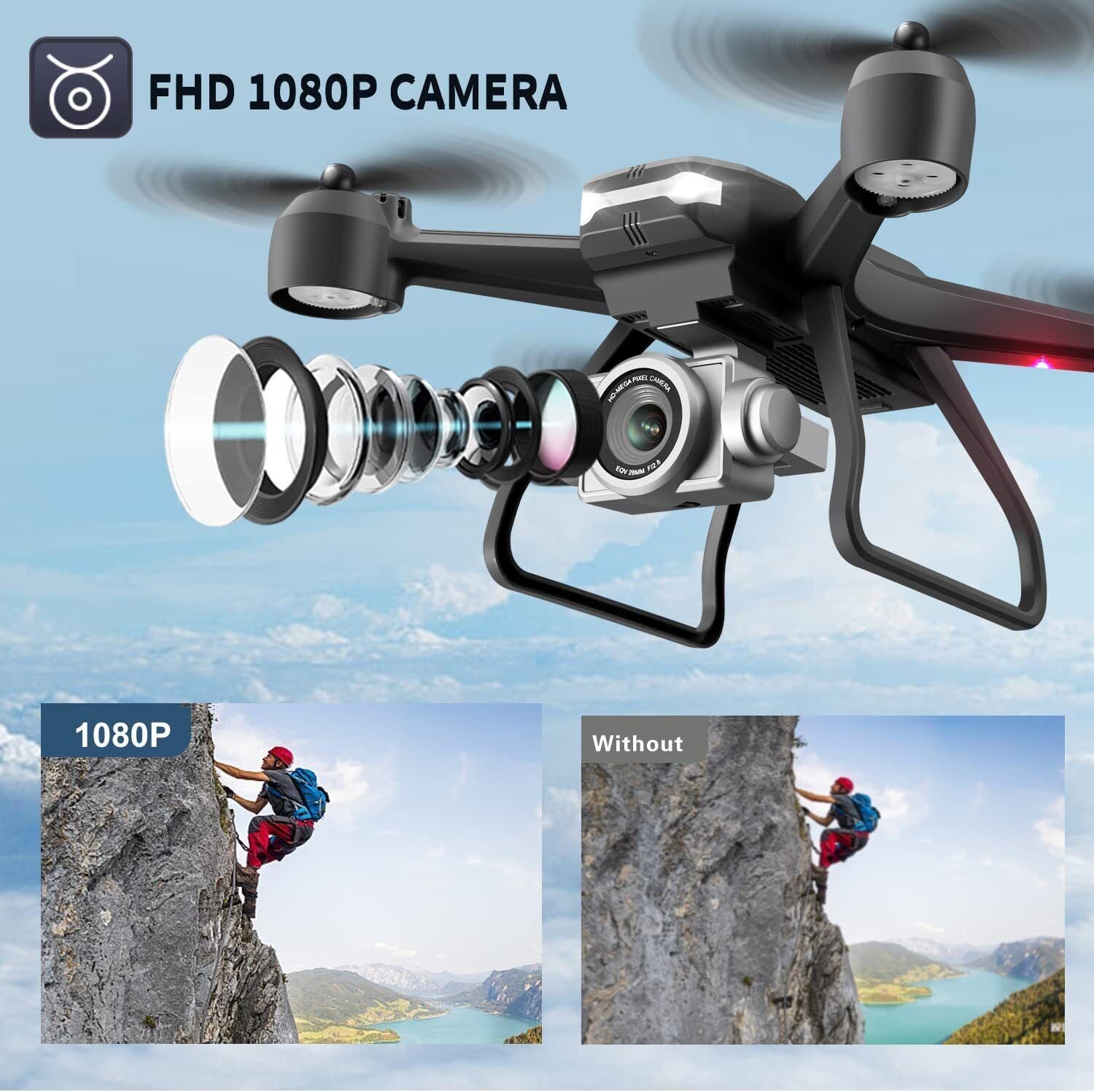 V14 Professional Drone with 6K HD Dual Camera - GPS Brushless RC Quadcopter