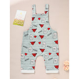 Baby Boy & Girl Casual Heart Jumpsuit – Valentine’s Day Paper Airplane XOXO Trendy Outfit