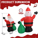 6 Ft Lighted Christmas Inflatable Decoration – Inflatable Santa Claus with Large Gift Bag, Funny Blow-Up Yard Decor with Built-in LED Lights