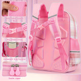 Sanrio Pink Grid My Melody Backpack Set – Backpack + Badge, 6 Cards & Stationery Set with White Rope