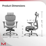 D2 Pro Ergonomic Office Chair with Footrest - High-Back Mesh Computer Chair with Adaptive Lumbar Support