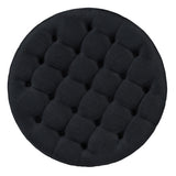 Round Velvet Storage Ottoman - Upholstered Footstool & Coffee Table