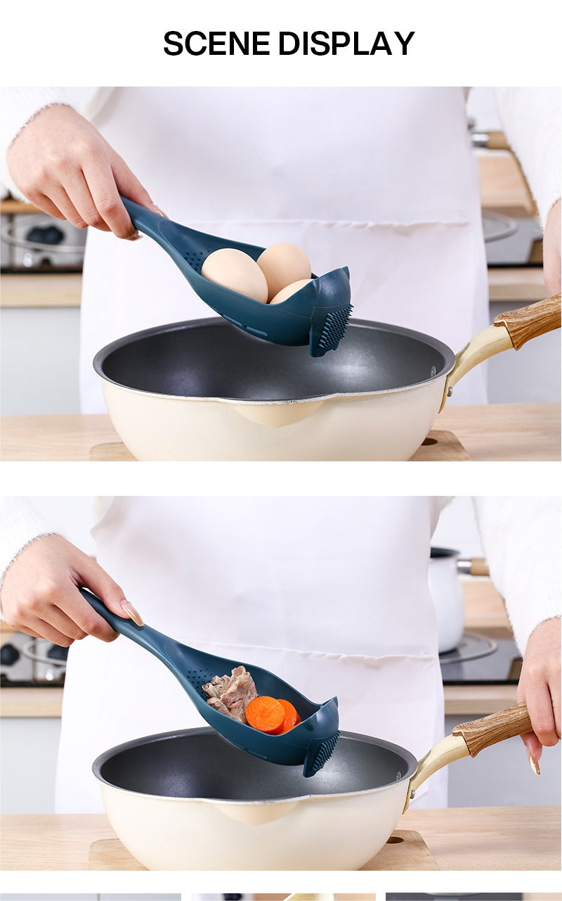 Large Plastic Colander Scoop Spoon – Heat-Resistant Long-Handled Strainer for Soup, Pasta, Vegetables & More