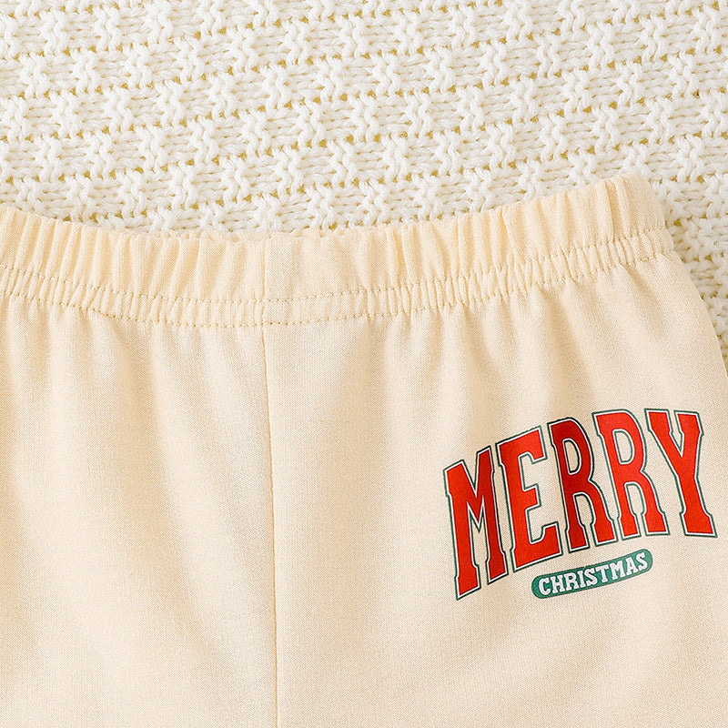 Baby Girls Christmas Outfit 2-Piece Set – Merry Christmas Sweatshirt & Pants