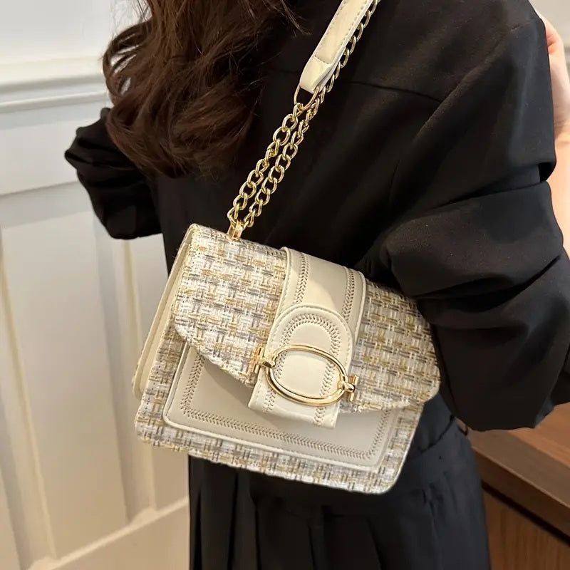 PU Crossbody Bag ✨ Fragrance Style Women’s Small Shoulder Bag with Luxury Chain Strap – Elegant & Versatile