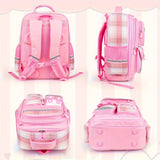 Sanrio Pink Grid My Melody Backpack Set – Backpack + Badge, 6 Cards & Stationery Set with White Rope