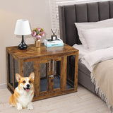 Multi-Functional Kennel – Rustic Pet Crate & Functional Side Table for Dogs, Cats, Rabbits & More