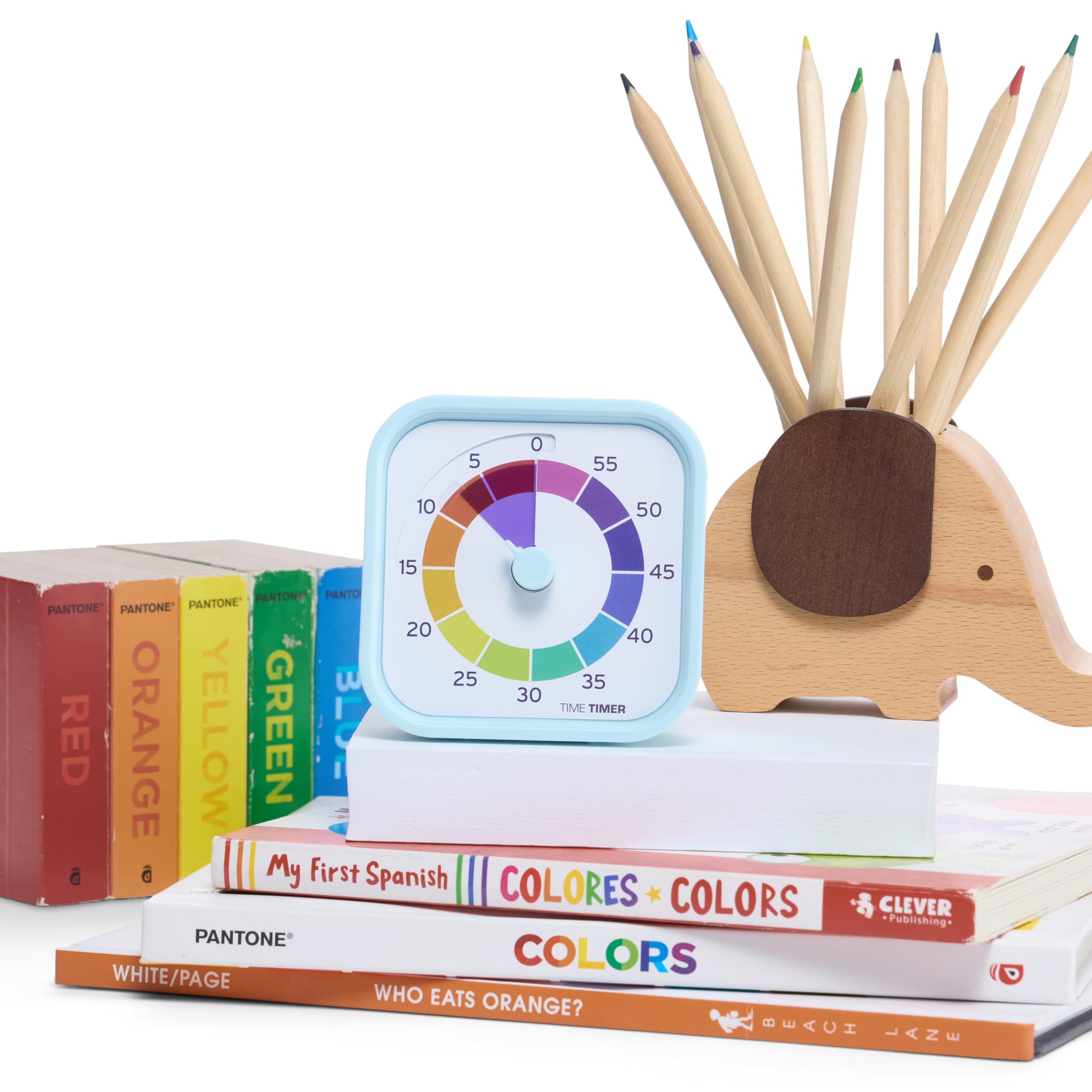 Time Timer MOD Home Edition Rainbow Wheel Visual Timer, 60-Minute Silent Countdown with 5-Minute Color Segments for Kids, Students & Home Focus
