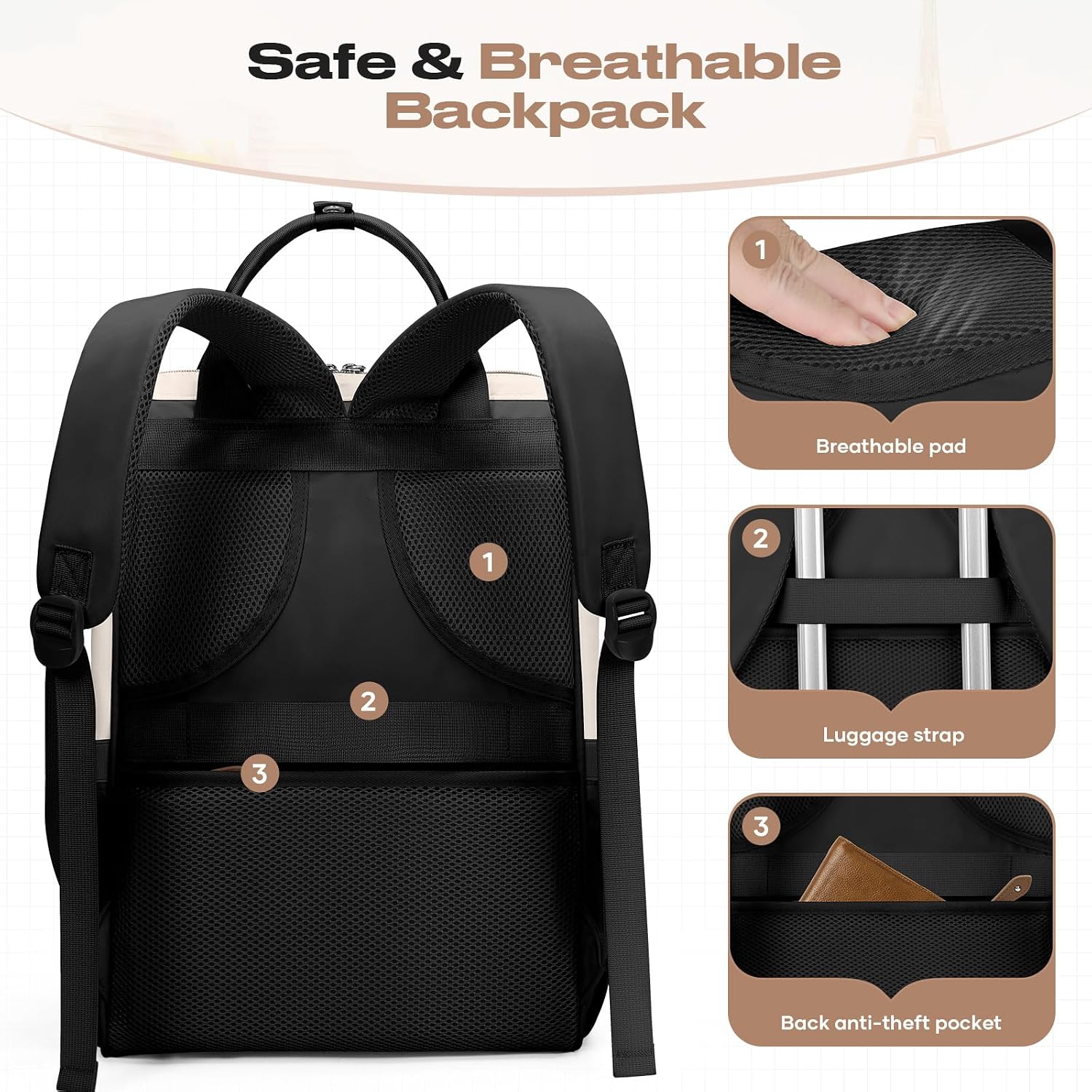25L School & Work Laptop Backpack with Insulated Lunch Bag