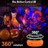 2-in-1 Halloween Pumpkin Projector Night Light – 15 Lighting Modes Star & Jack O’Lantern Indoor LED Lamp (USB-C Powered)