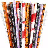 30PCS Assorted Halloween Reusable Straws – 6 Designs with Cleaning Brushes, Food-Grade Plastic for Party & Daily Drinks