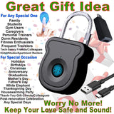 Fingerprint Cable Padlock with USB-C Emergency Key, Keyless Biometric Security Lock for Gym Locker, Bags & Indoor Storage