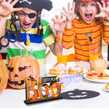 Wooden Halloween Table Centerpieces – “Boo”, “Trick or Treat”, “Happy Halloween” Signs (Set of 3)