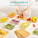 Eco-Friendly Glass Food Storage Containers with Bamboo Lids – BPA-Free Borosilicate Kitchen Storage Set