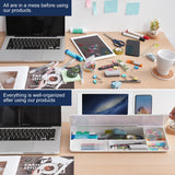 TSJ Office Glass Desktop Whiteboard Keyboard Stand with Hidden Drawer Storage & Accessory Tray for Organized Workspace