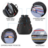 KROSER 17.3″ Travel Laptop Backpack with Hard Shell SafeRoom – RFID Protected, Water-Repellent Business & College Backpack (Black)