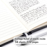 Feela A6 College Ruled Notebook Set – 15 Pocket Journals with 15 Black Retractable Pens (Black, Navy & Dark Green)