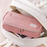 Large 80-Pencil Canvas Organizer Case with 5 Compartments