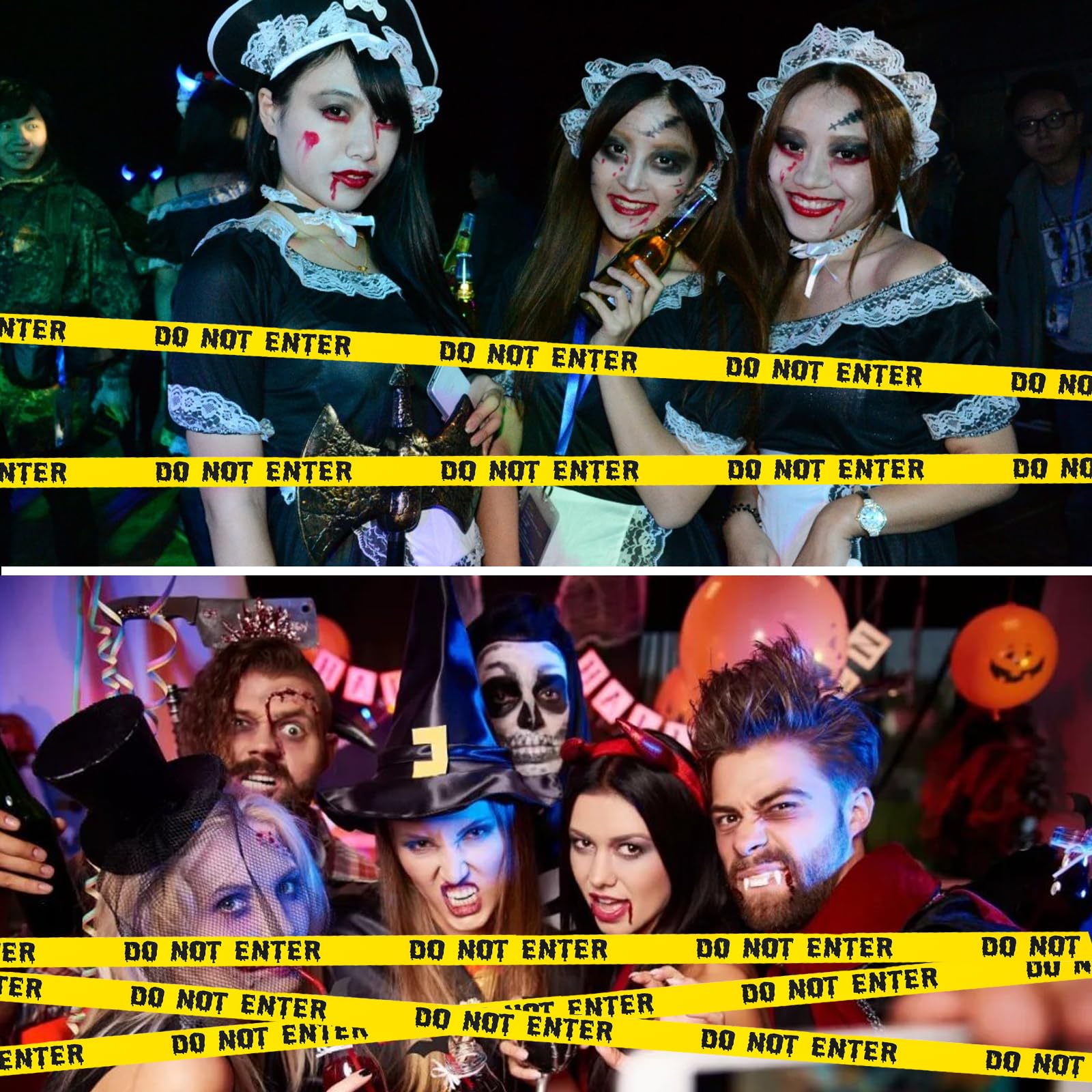 Halloween Caution Tape – 82ft “Caution” & “Do Not Enter” Yellow Roll for Haunted House & Party Decor
